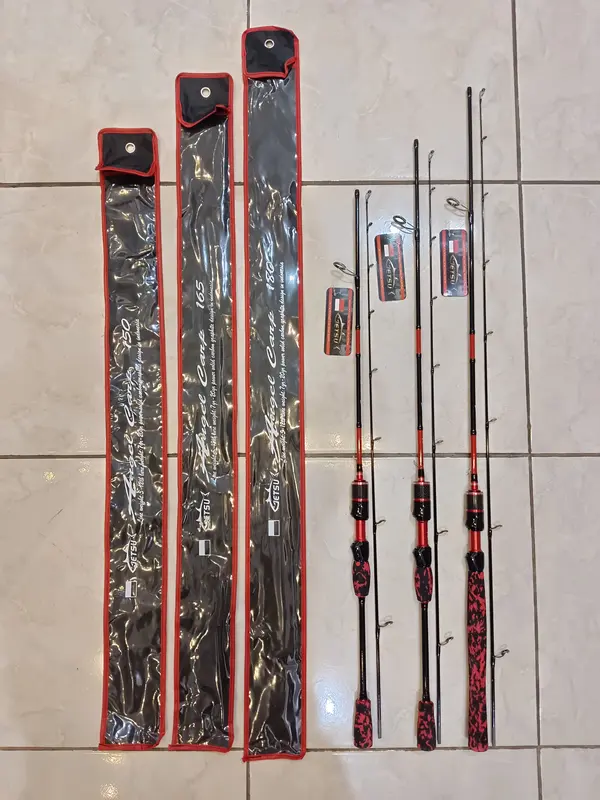 Joran Spinning Getsu Angel Carp | Stik Pancing Lentur Solid Carbon Line 5-12 lbs Medium Light Model Gagang Japan Style Full Busa Cocok untuk Mancing Ikan Mas Eva 150, 165, 180 cm 2