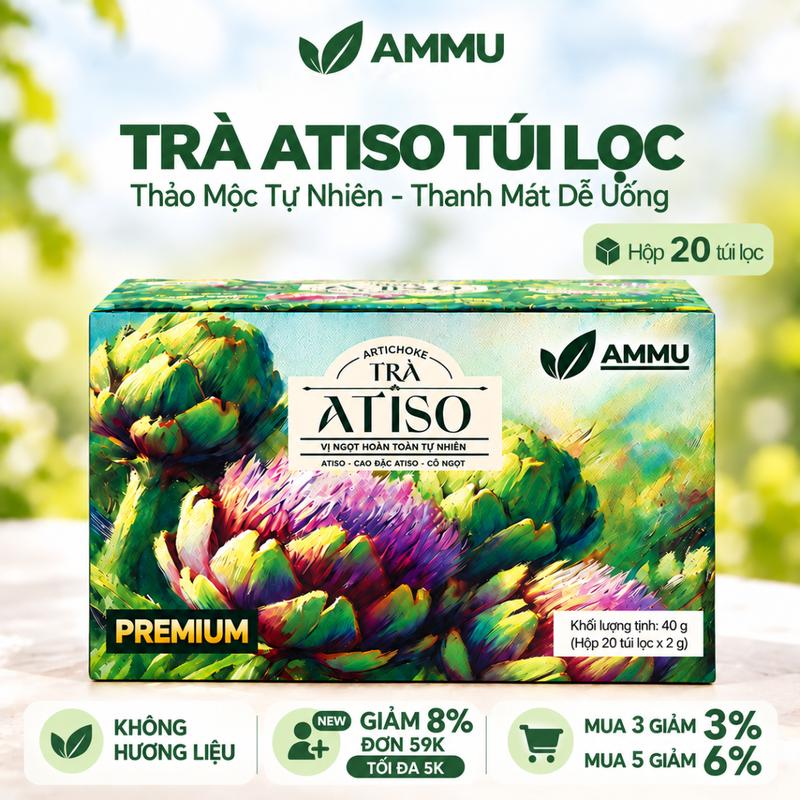 Trà Atiso Túi Lọc AMMU Thảo Mộc Tự Nhiên - Thanh Mát Dễ Uống Hộp 20 Túi (40g)