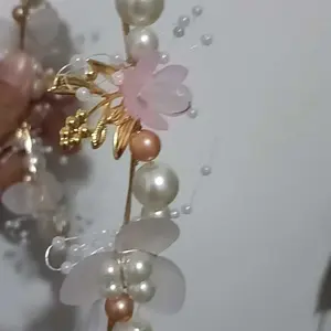 Headpiece Bunga Mutiara Mahkota Pengantin Putih Aksesoris Rambut Pengantin D108