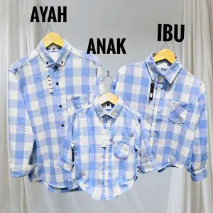 atasan kemeja flanel keluarga Ayah Ibu dan anak harga satuan kemeja keluarga Baju Pasangan Dewasa dan anak pria dan Wanita Sarimbit