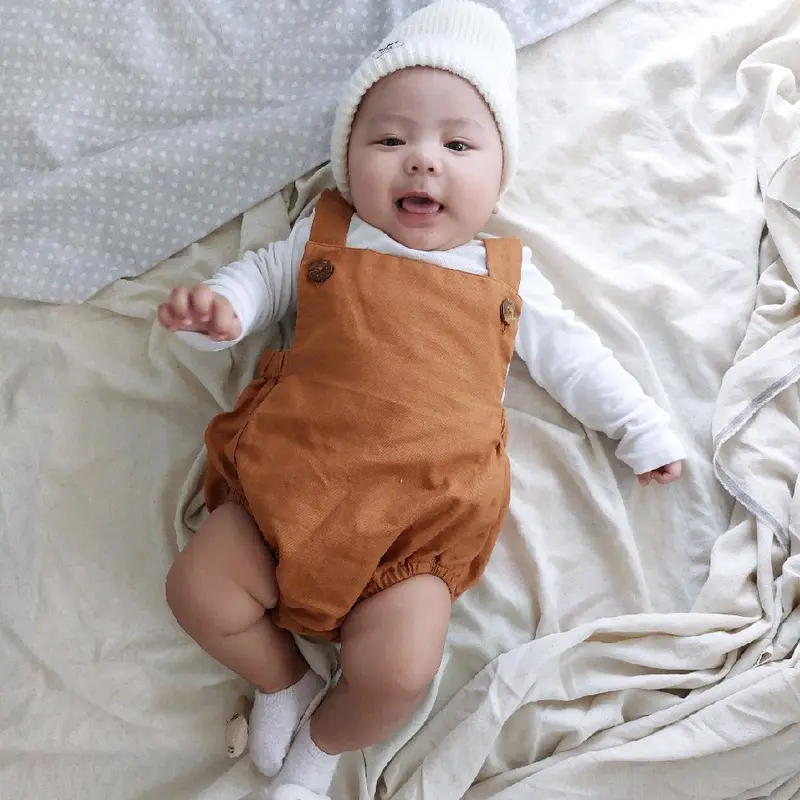 DearRussell Jaden Jumper Baby Boy Girl Unisex Newborn bayi laki-laki Earth Tone PREMIUM LINEN 2