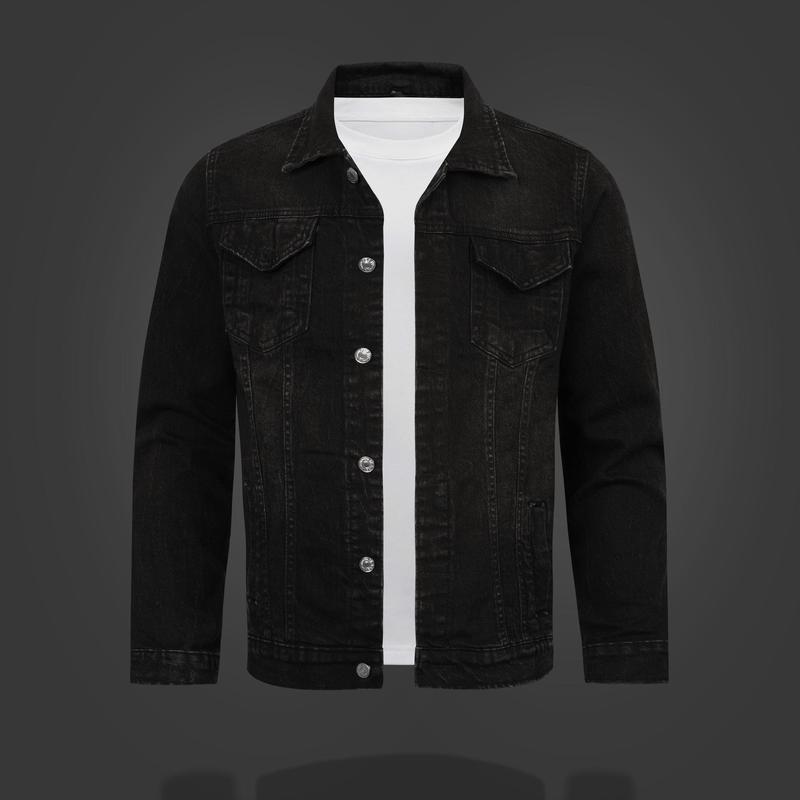 Áo khoác vải jean nam thời trang thiết kế dày dặn nam tính - Chất jean cao cấp Có Túi Có Cổ Jacket Menswear