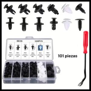Set de 725/200 piezas de Sujetadores para auto, Pasadores de fijación para varilla de empuje del cuerpo, Clips de adorno para puerta y parachoques, Herramientas de remoción para auto, Material plástico