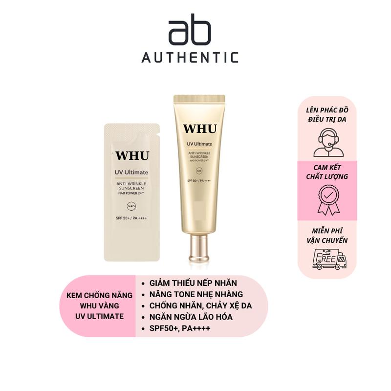 Combo 30 gói Sample Kem chống nắng HU vàng chống nhăn, lão hóa Anti-Wrinkle Suncreen mẫu mới - AB AUTHENTIC