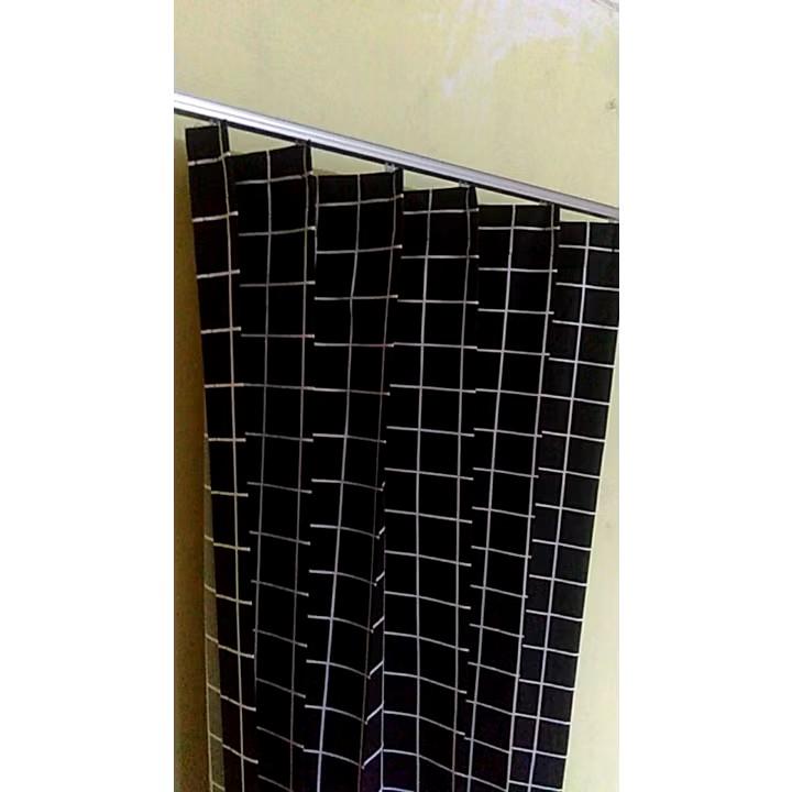 Product Introduction of tirai Gorden Plisket Katun Polymicro Terbaru Motif Kotak-Kotak dengan Dekorasi Menarik Dekorasi Pintu Jendela Biru minimalis murah kawat white hordeng plimickro Curtain abu aesthetic 1