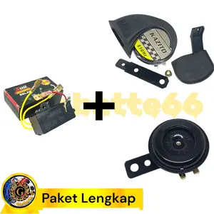 PAKET COD Modul Relay putus - putus + klakson standar dan klakson keong single Universal semua motor dan mobil bisa pakai
