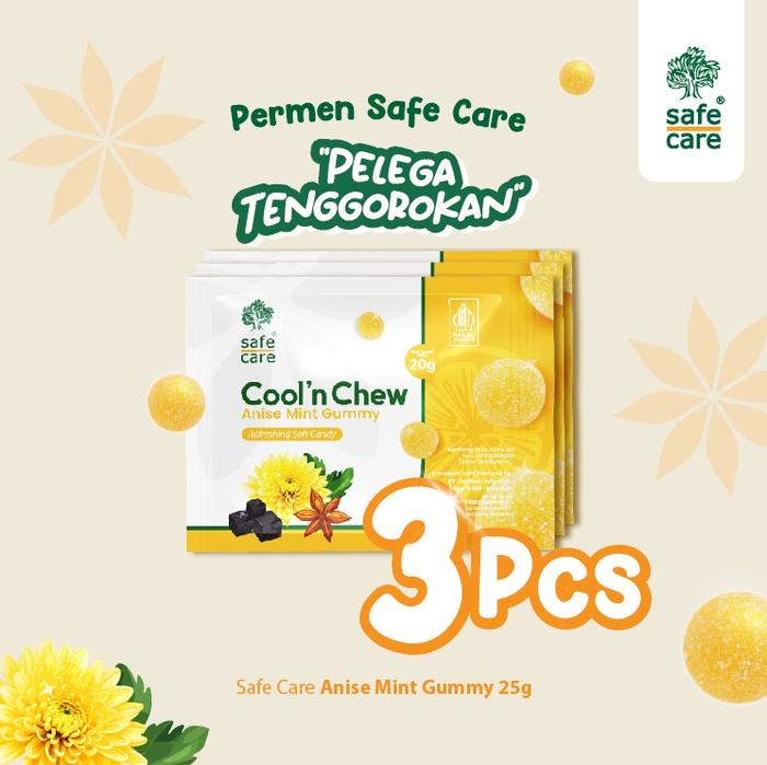 Gambar Paket Beli 3 pcs Safe Care Anise Mint Gummy Permen Jelly Pelega Tenggorokan dari Safe Care Shop Kab. Sidoarjo Tokopedia