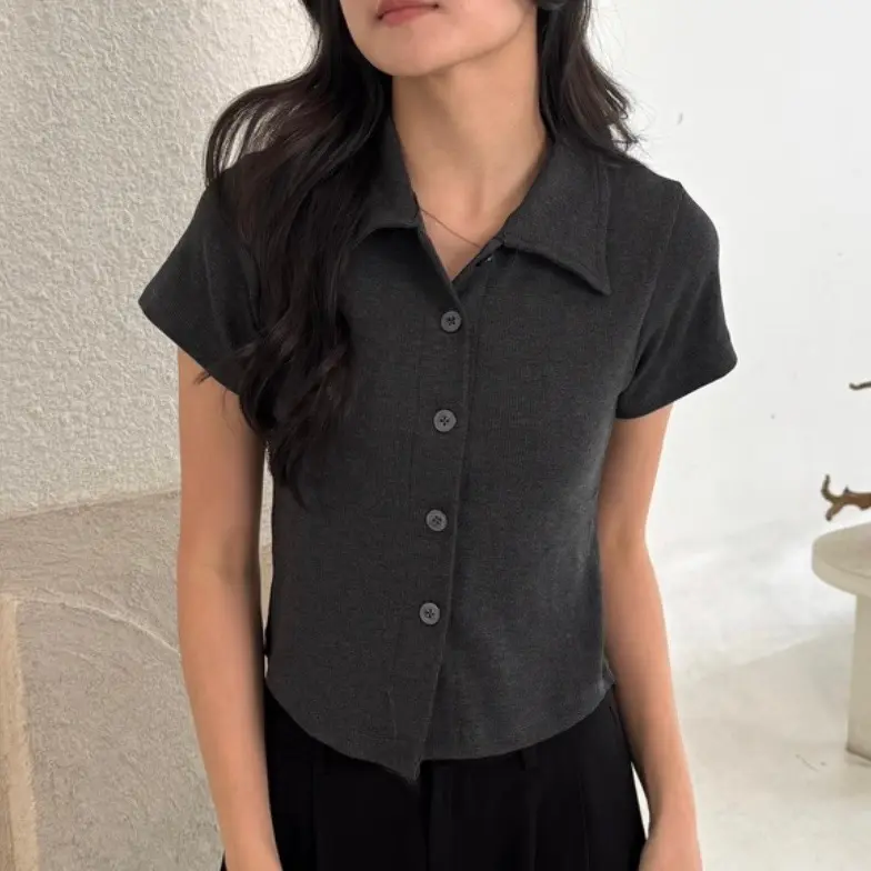 Jane Top | ZOELA | Baju Atasan Rib Knit Wanita Berkerah Lengan Pendek 7