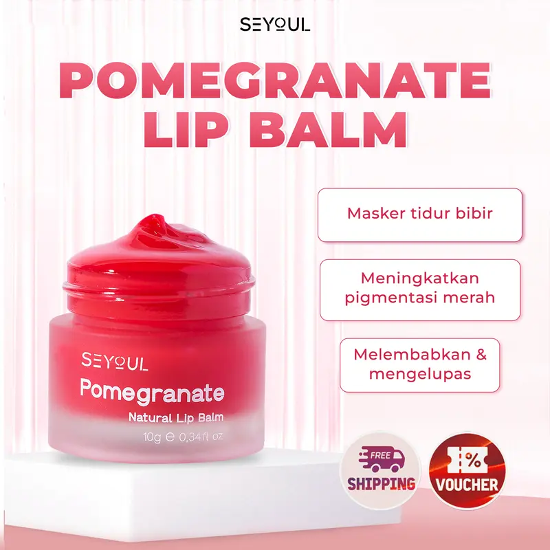 SEYOUL Pomegranate Natural Lip Balm 10g - Perawatan Bibir Tidur - Pemerah 0