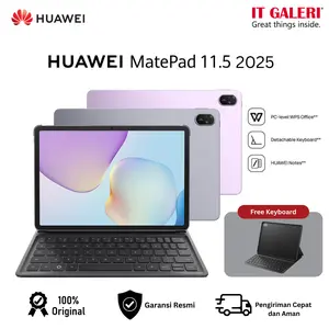 HUAWEI MatePad 11.5-inci 2025 Tablet dengan WPS Office 2.0, Layar Papermatte, 10,100 mAh 40W HUAWEI SuperCharge, RAM 8 GB, Storage 256 GB, Kamera 13 MP, Bluetooth 5.2, HarmonyOS 4.3, Portabel