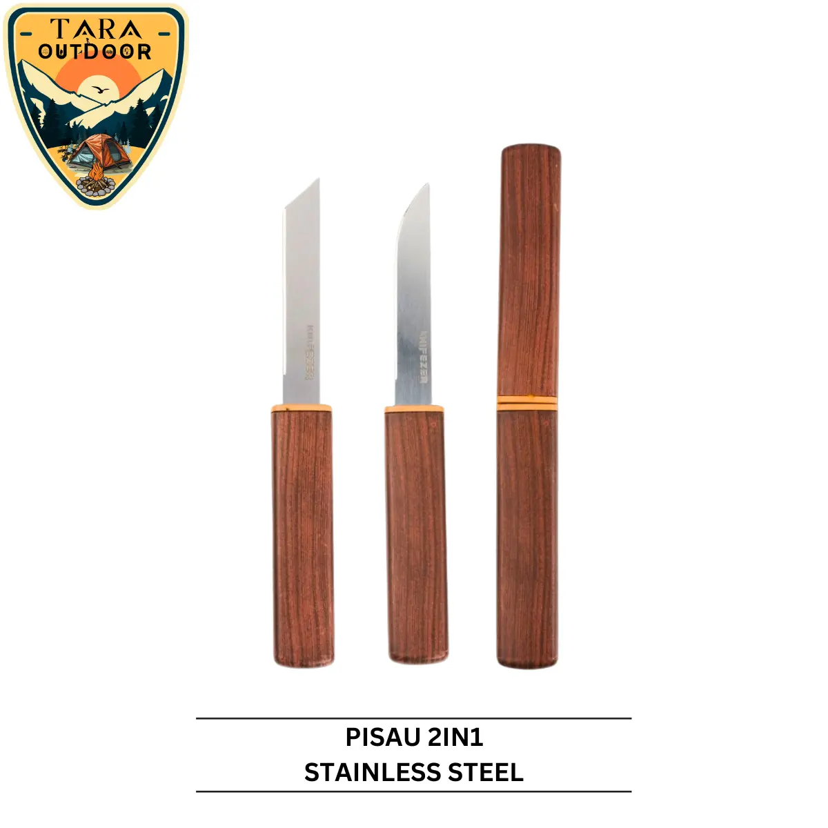 PISAU DAPUR CAMPING KITCHEN KNIFE STAINLESS STEEL PORTABLE SET KNIFEZER