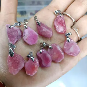 liontin rough ruby uv reaktif asli batu alam natural