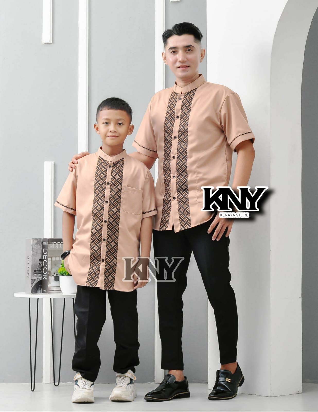 Baju Koko Couple Lengan Pendek Ayah Anak Bahan katun toyobo import Size M L XL XXL Baju Koko Couple Lengan Pendek Ayah Anak Bahan katun toyobo import Size M L XL XXL