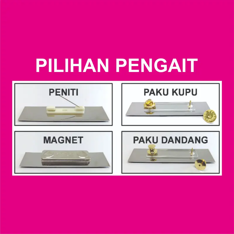 Papan Nama Custom - Nama Dada Bahan Akrilik Berlapis Resin Bening 3