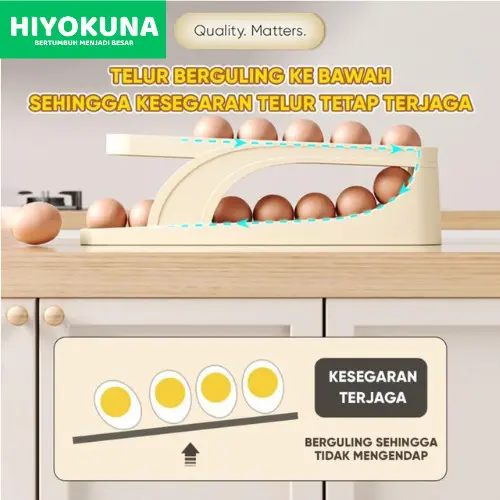 Rak Telur 2 Tingkat E15 / Egg Tray / Tempat Penyimpanan Telur Minimalis / Egg Storage Organizer / Rak Telur guling / telur guling / Rank 4