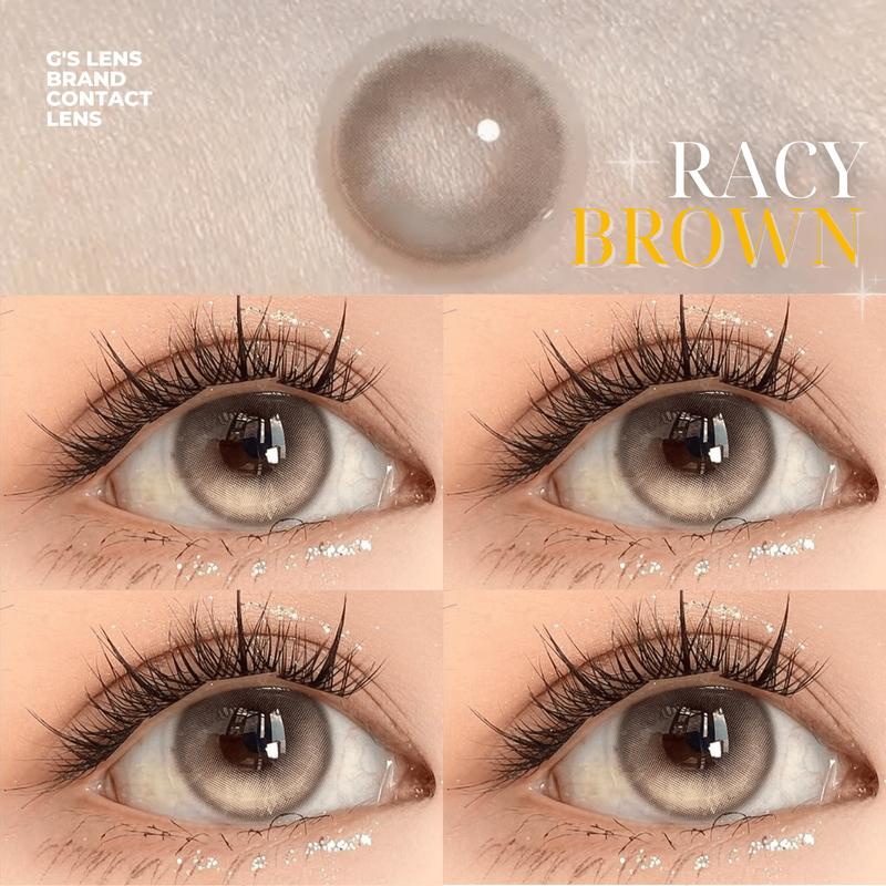 Kính áp tròng Gtrendy RACY BROWN nâu ngọc Douyin lens cận 6 tháng G.DIA 14.2mm độ 0-8 NỘI ĐỊA TRUNG