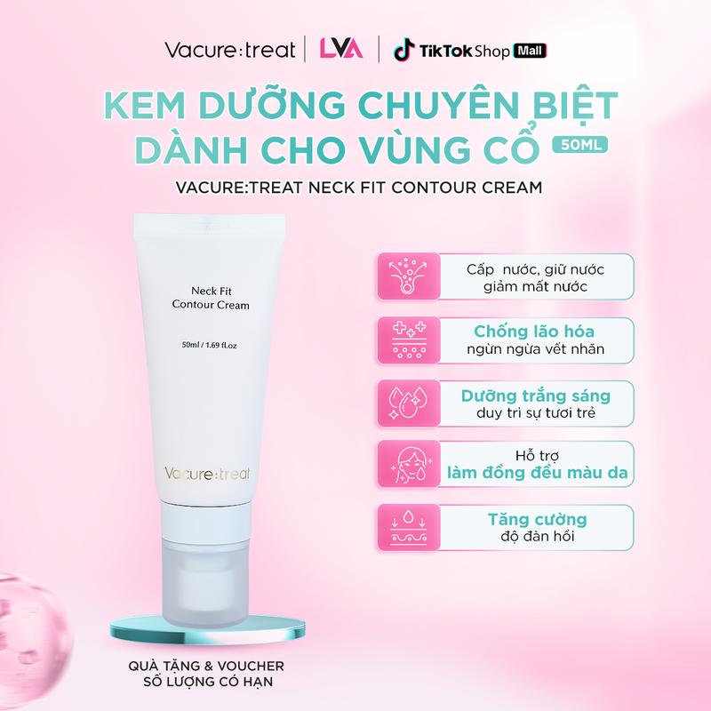 (Mã lẻ 1 Tuýp) Kem Dưỡng Da Vùng Cổ Vacure:treat Neck Fit Contour Cream 50ml Giúp da cổ săn chắc, mịn màng, giảm nếp nhăn