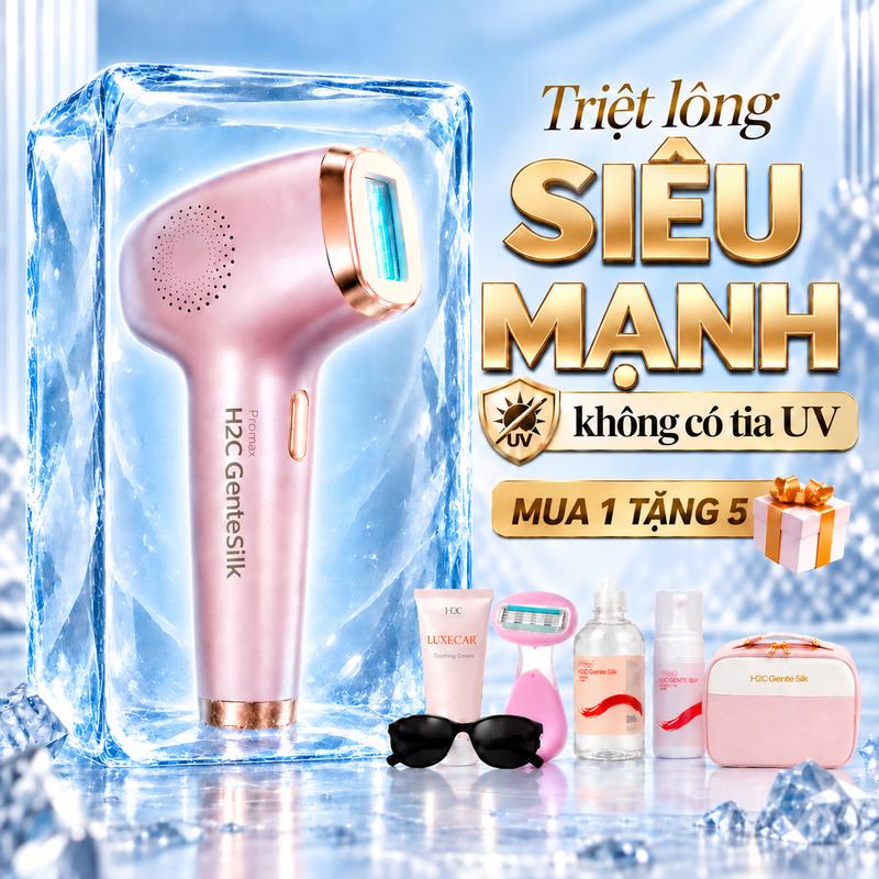 Máy triệt lông SIÊU MẠNH cao cấp H2C GentleSilk Promax 9 cấp độ
