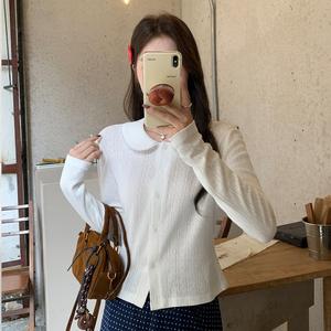 Doll Collar Long Sleeve T-Shirt for Women, Inner Layer Fitted Top, Fall Turn-Down Collar Design, Stylish Bodycon Shirt 3825# Womenswear Blouse Casual Bai Basic Minimalist
