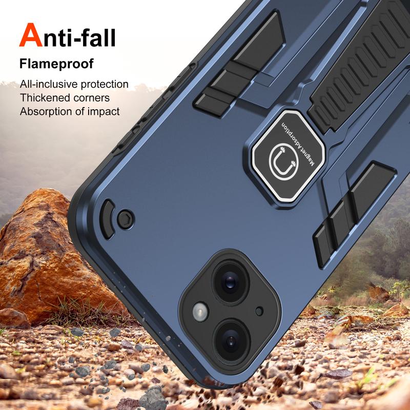 Product Introduction of Silicone Shockproof Foldable Stand Case for iPhone 7/8 Plus/X/11/12/13/14/15 Pro Max - Protective Phone Cover with Built-in Kickstand 16