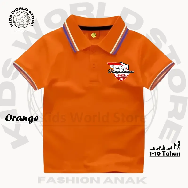 KIDS WORLD STORE Atasan Kerah Wangki LOGO DIRGAHAYU 80TH INDONESIA MERDEKA 17 AGUSTUS 2025 2