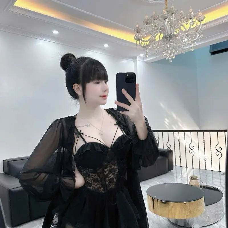 Bộ hai dây đen hồng có mút SP150 cao cấp quảng châu mặc nhà 8