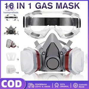 7 In1 6200 Gas Mask Dust Mask Protection ToxicVapor Filter Respirator Half Mask Half FacepieceRespirator