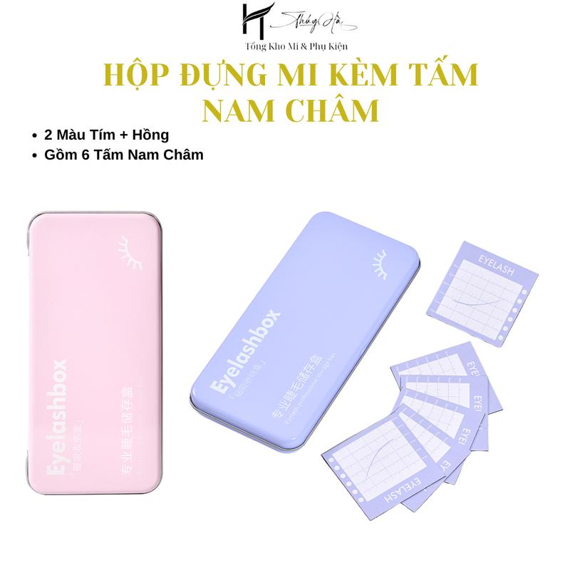 Hộp đựng mi kèm tấm nam châm từ tính, tiện lợi cho việc lưu trữ, làm nghề nối mi, Lông mi giả hấp thụ từ tính hộp lưu trữ ghép chống áp lực- Dụng Cụ Nối Mi - Thúy Hà