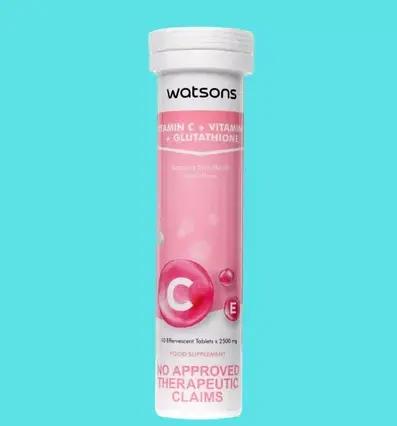WATSONS Vitamin C + Vitamin E + Glutathione 2500mg Effervescent Tablet Beauty Supplement - TikTok Shop Philippines WATSONS Vitamin C + Vitamin E + Glutathione 2500mg Effervescent Tablet Beauty Supplement - TikTok Shop Philippines