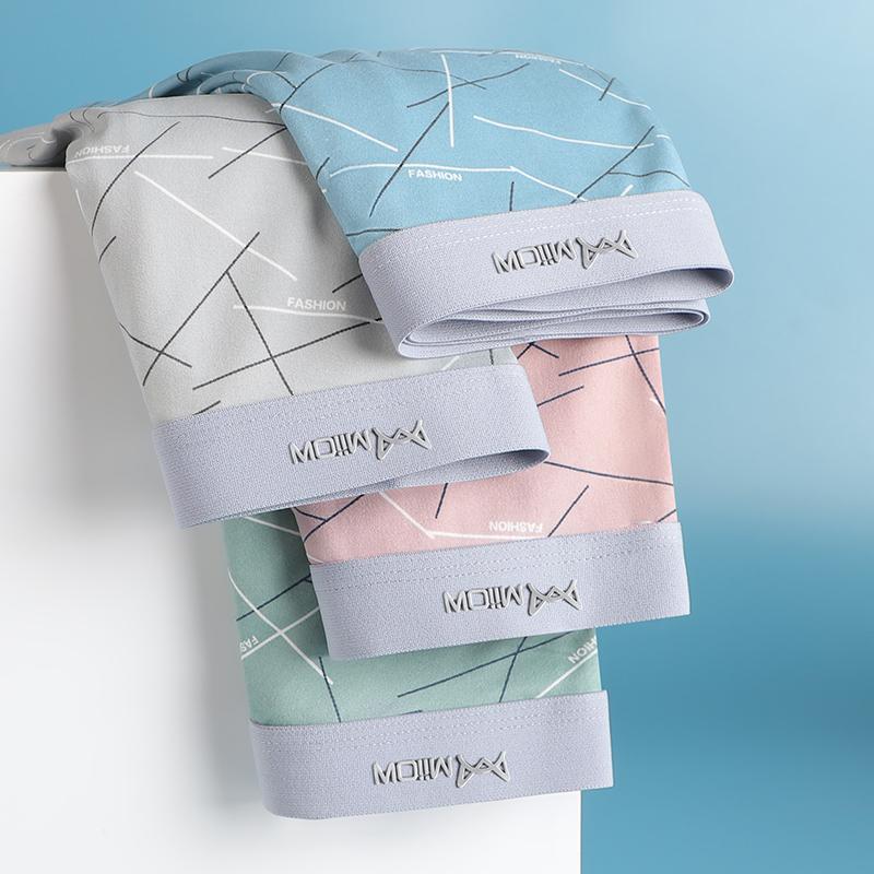  Quần Đùi Boxer Nam Đồ Lót Kháng Khuẩn Chất Liệu Lụa Lạnh In Hình Thiết Kế Liền Mạch Thoáng Khí Có Cỡ L-3XL M1030 Bộ 4 Món Dành Cho Nam 