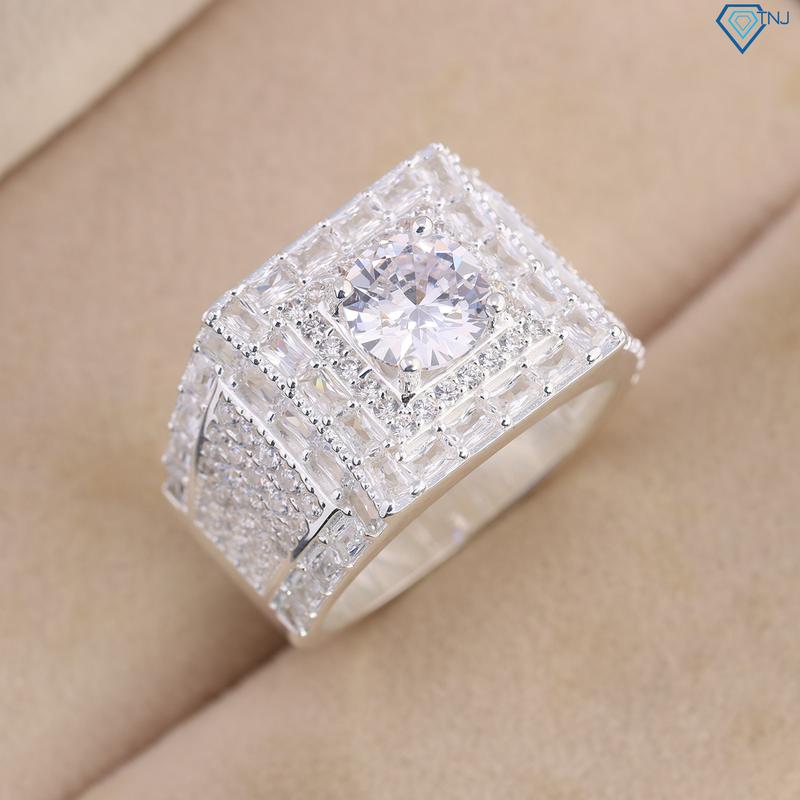 Nhẫn bạc nam đính đá cao cấp NNA0810 - Trang Sức TNJ