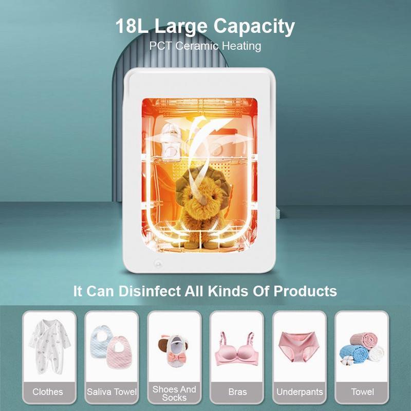 Product Introduction of 18L UV Sterilizer Baby Bottle Cabinet LED Beads Baby Bottle Dryer Cryogenic Disinfection UV Sterilizer Box 1
