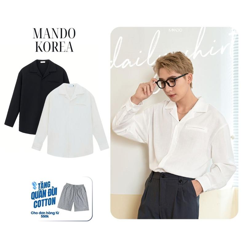  SHT004 Áo sơ mi Curban-Linen Shirt vải đũi xước Oversized phong cách Hàn Quốc MANDO Menswear 