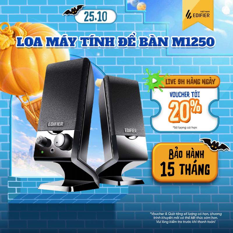 Loa Máy Tính Để Bàn EDIFIER M1250 | Công Suất 1.2W | Thiết Kế Nhỏ Gọn | Vỏ Gỗ Giảm Dội Âm