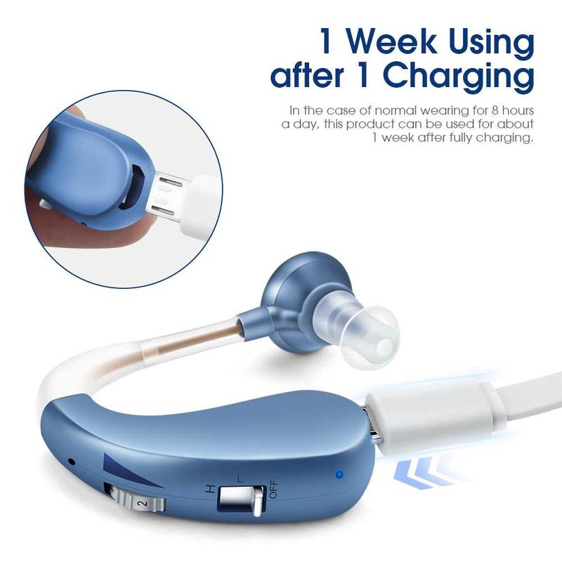 TaffOmicron Alat Bantu Dengar Hearing Aid Adjustable Rechargeable Alat Dengar Tuna Rungu Dewasa - JZ-1088F8 3