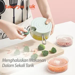 (TERBATAS !!!) Sakumini Chopper Grinder Manual Blender Tarik Penggiling Penghalus Makanan