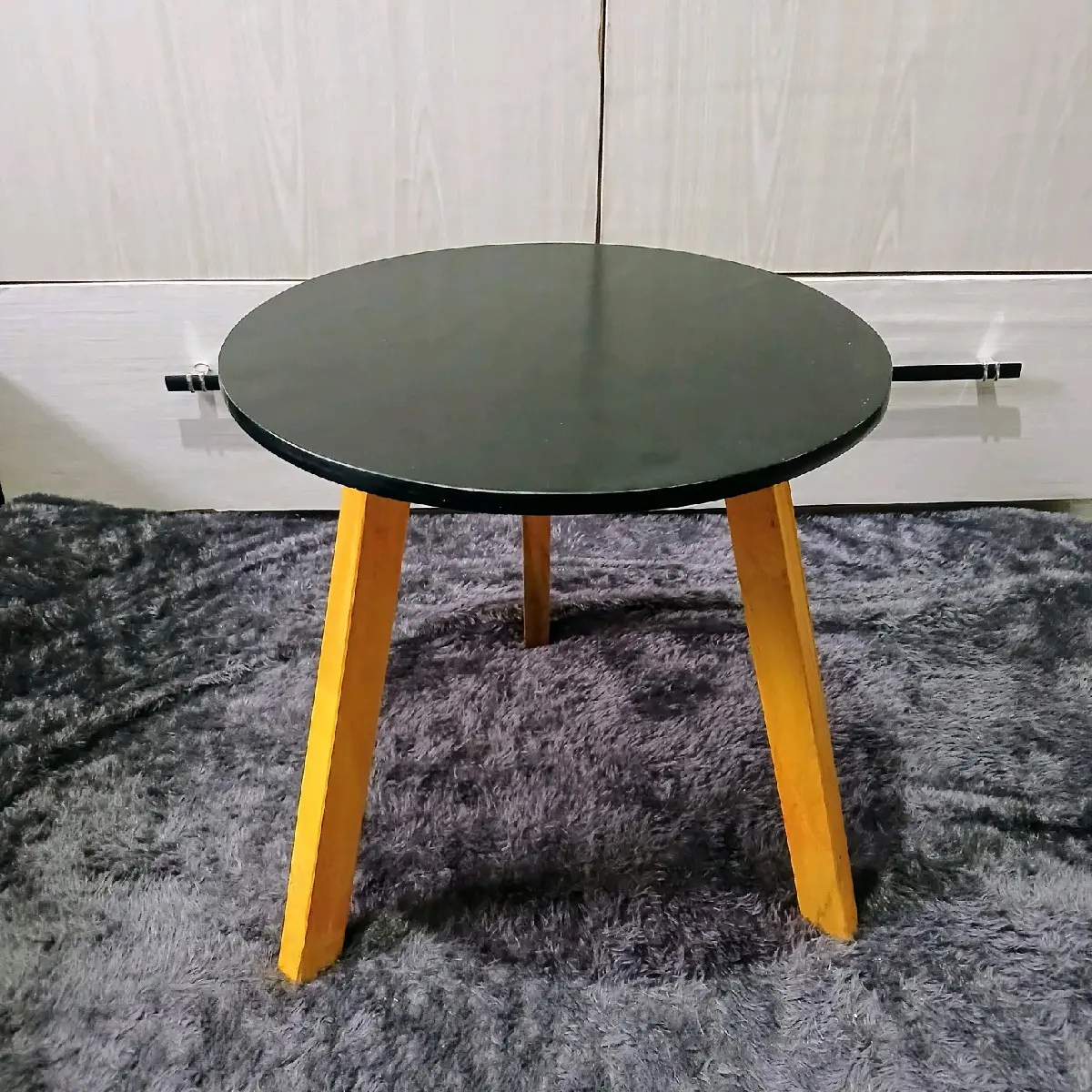 Meja bulat hitam aesthetic murah kuat Berkualitas ukuran diameter 40cm dan 30cm