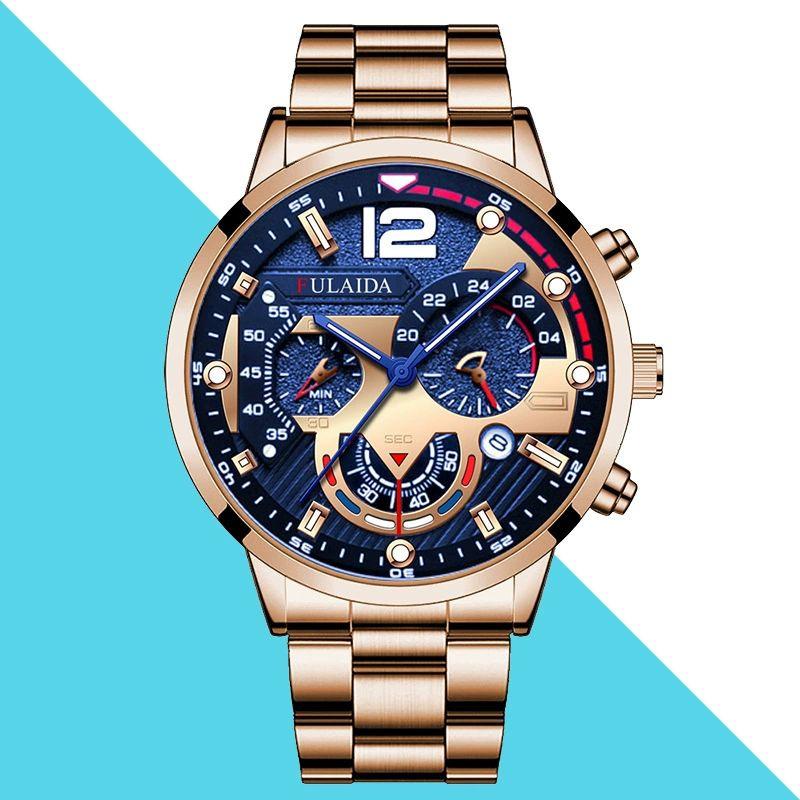 Đồng Hồ Quartz Luxury Cho Nam Giới Với Dây Đeo Thép Không Gỉ Và Thiết Kế Chống Nước