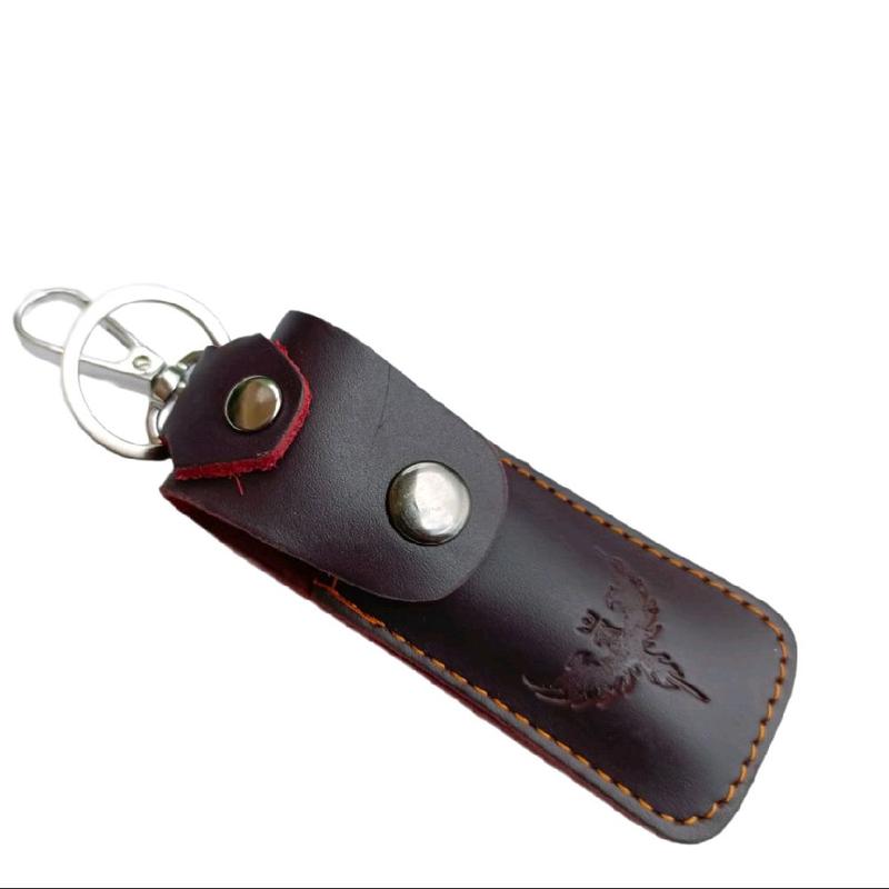 Gantungan kunci mini  kulit asli full murah case lighter korek 2