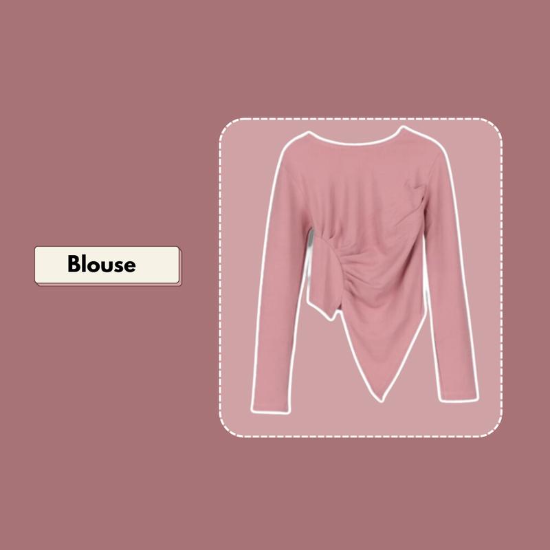 Outfit Lengkap Korean Style Cewe Kue (Blouse knit kerut Hijab Square Rok Monalica Susun) | DSD167 - Dewasa Panjang 5