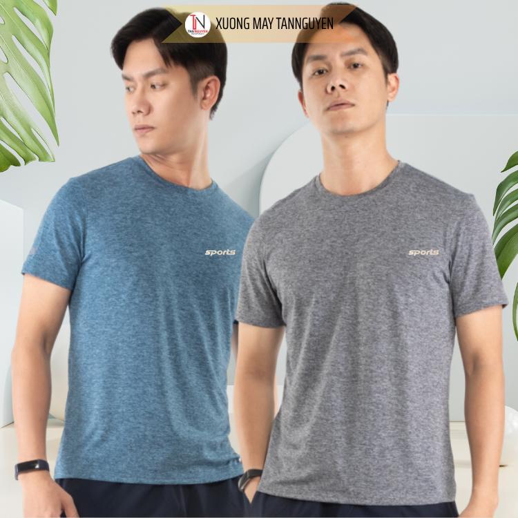 Áo thun nam - Áo Thun Thể Thao Có Tay Chất thun lạnh đốm Co Giãn mặc nhà dạo phố - thoáng mát-Xưởng may tấn Nguyễn