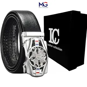 (Men's Gallery) Tali Pinggang Pria Import Jumbo Panjang 120-150cm Ikat Pinggang Pria Fashion Belt Gesper Cowo Sabuk Kulit Men Belt Diamond Berputar Elegan