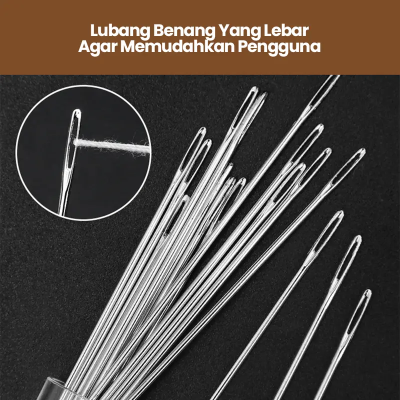 Jarum jahit praktis set isialat bantu memasukanbenang mata nenek one second needle 2