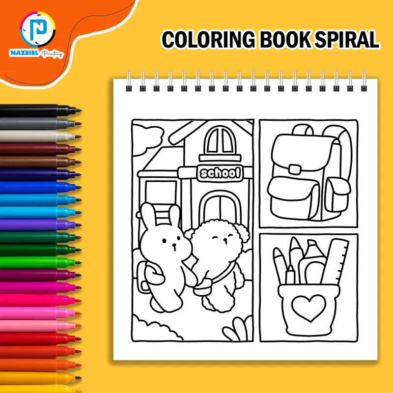 Hygge Vibes Coloring Book Buku Mewarnai spiral 2