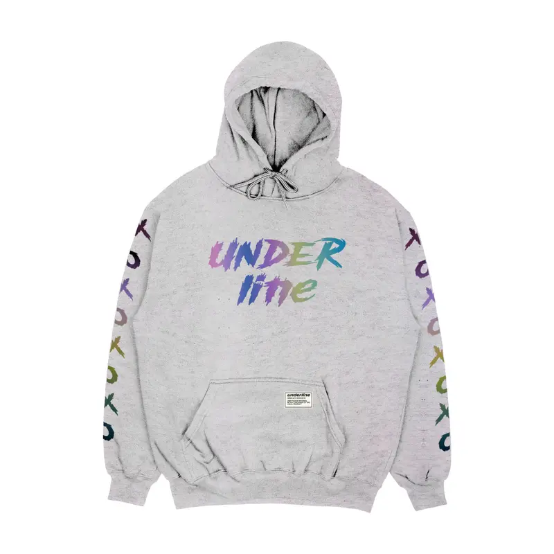 UNDERLINE - HOODIE REFLEKTIF MENYALA MOTIF X O X O SIZE M - XXL PRIA WANITA FLEECE TEBAL GRAMASI 280 UNISEX l RAINBOW 8