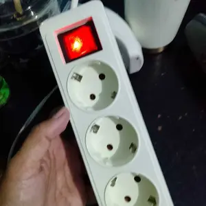 COD Stop Kontak Colokan 3 4 5 Lubang Panjang Kabel 1,5M 3M 5M Kuningan SNI Saklar