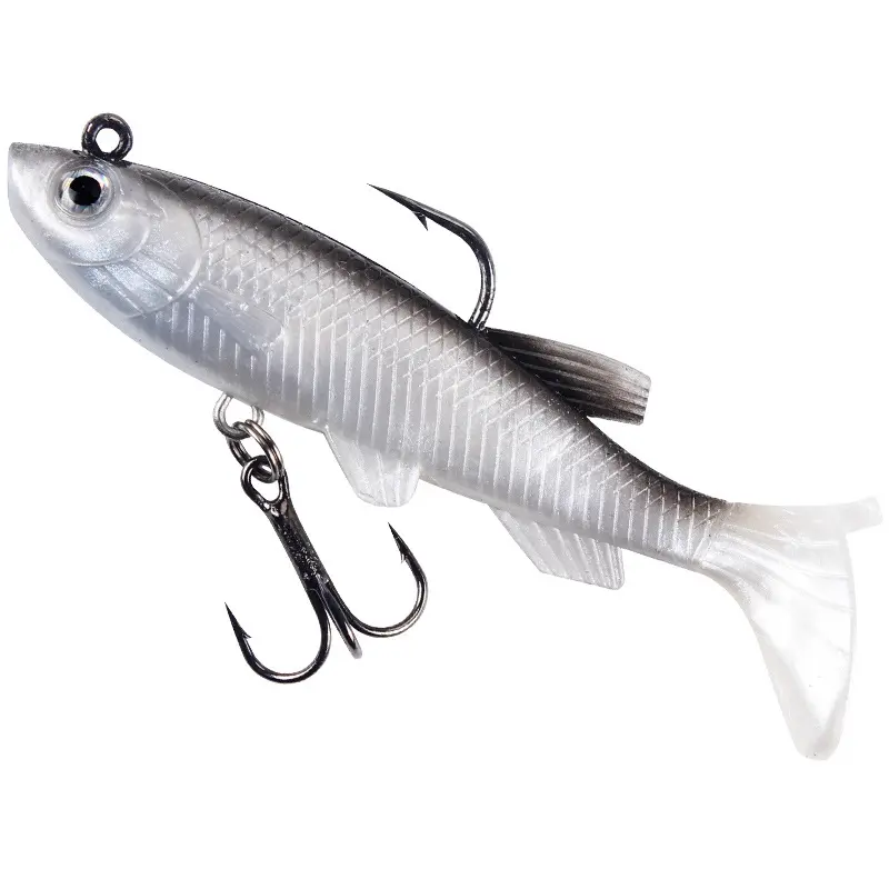 FTK New Jig Hook Silicone Soft Bait Set Swimbait 8cm 12.5g Fishing Wobblers Rubber Artificial Bait for Pike Bass Fishing Accessories