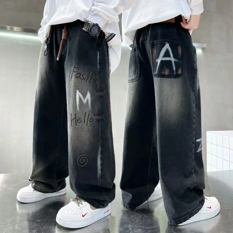 Quần bò bé trai xịn xò 20-50kg, phong cách thể thao, chất jeans mềm đẹp, mẫu HELLO