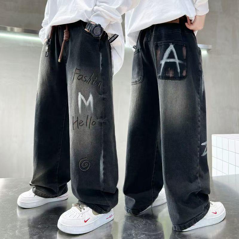 Quần bò bé trai xịn xò 20-50kg, phong cách thể thao, chất jeans mềm đẹp, mẫu HELLO 1