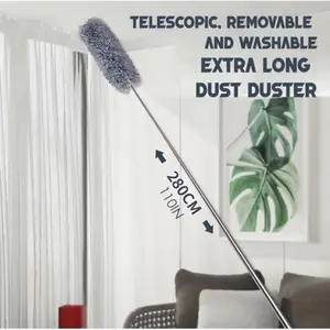 KEMOCENG PEMBERSIH DEBU TELESKOPIK 2,8M / KEMOCENG MICROFIBER 280 CM TARIK TEKUK PANJANG / ALAT